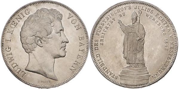 2 Thaler Regno di Baviera (1806 - 1918) Argento Ludovico I di Baviera (re)(1786 – 1868)