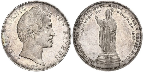 2 Thaler Regno di Baviera (1806 - 1918) Argento Ludovico I di Baviera (re)(1786 – 1868)