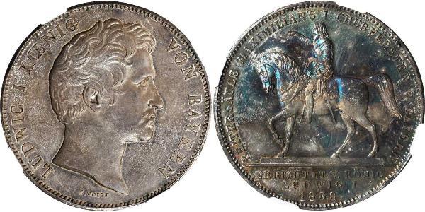 2 Thaler Regno di Baviera (1806 - 1918) Argento Ludovico I di Baviera (re)(1786 – 1868)