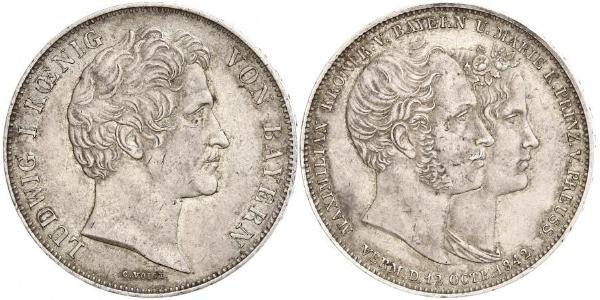 2 Thaler Regno di Baviera (1806 - 1918) Argento Ludovico I di Baviera (re)(1786 – 1868)