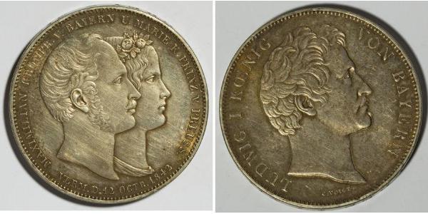 2 Thaler Regno di Baviera (1806 - 1918) Argento Ludovico I di Baviera (re)(1786 – 1868)