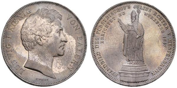 2 Thaler Regno di Baviera (1806 - 1918) Argento Ludovico I di Baviera (re)(1786 – 1868)