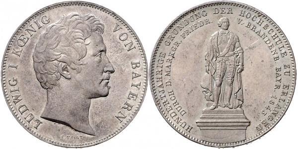 2 Thaler Regno di Baviera (1806 - 1918) Argento Ludovico I di Baviera (re)(1786 – 1868)
