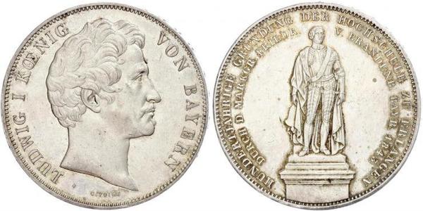 2 Thaler Regno di Baviera (1806 - 1918) Argento Ludovico I di Baviera (re)(1786 – 1868)