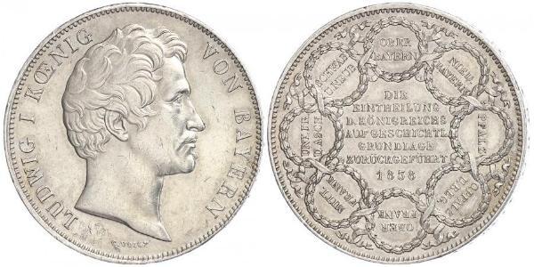 2 Thaler Regno di Baviera (1806 - 1918) Argento Ludovico I di Baviera (re)(1786 – 1868)