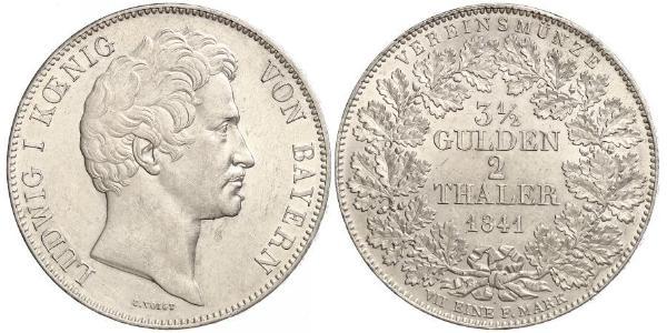 2 Thaler Regno di Baviera (1806 - 1918) Argento Ludovico I di Baviera (re)(1786 – 1868)