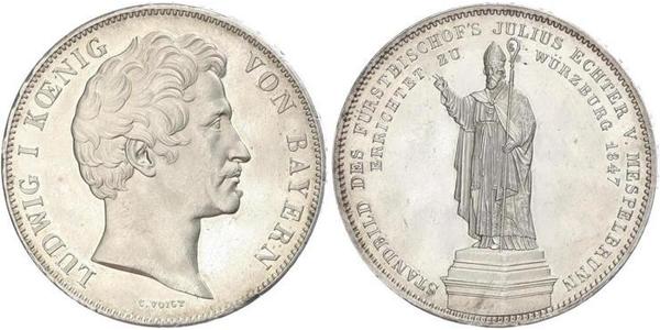 2 Thaler Regno di Baviera (1806 - 1918) Argento Ludovico I di Baviera (re)(1786 – 1868)