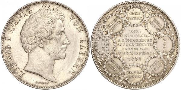 2 Thaler Regno di Baviera (1806 - 1918) Argento Ludovico I di Baviera (re)(1786 – 1868)