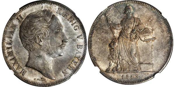 2 Thaler Regno di Baviera (1806 - 1918) Argento Massimiliano II di Baviera(1811 - 1864)