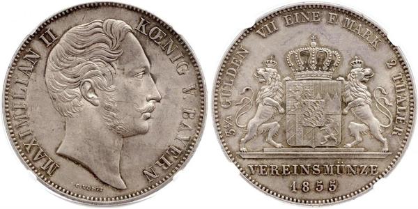 2 Thaler Regno di Baviera (1806 - 1918) Argento Massimiliano II di Baviera(1811 - 1864)