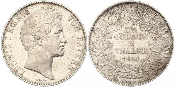 2 Thaler Regno di Baviera (1806 - 1918) Argento Ludovico I di Baviera (re)(1786 – 1868)