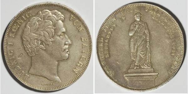 2 Thaler Regno di Baviera (1806 - 1918) Argento Ludovico I di Baviera (re)(1786 – 1868)