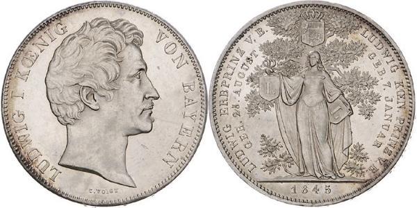 2 Thaler Regno di Baviera (1806 - 1918) Argento Ludovico I di Baviera (re)(1786 – 1868)