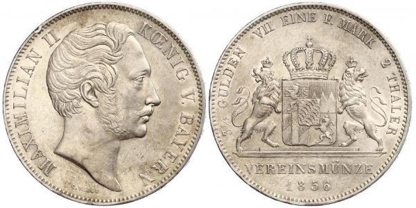 2 Thaler Regno di Baviera (1806 - 1918) Argento Massimiliano II di Baviera(1811 - 1864)