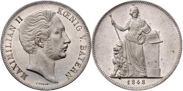 2 Thaler Regno di Baviera (1806 - 1918) Argento Massimiliano II di Baviera(1811 - 1864)