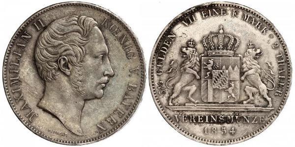 2 Thaler Regno di Baviera (1806 - 1918) Argento Massimiliano II di Baviera(1811 - 1864)