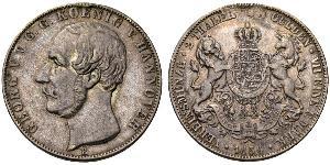 2 Thaler Regno di Hannover (1814 - 1866) Argento Giorgio V di Hannover (1819 - 1878)