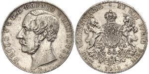 2 Thaler Regno di Hannover (1814 - 1866) Argento Giorgio V di Hannover (1819 - 1878)