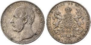 2 Thaler Regno di Hannover (1814 - 1866) Argento Giorgio V di Hannover (1819 - 1878)