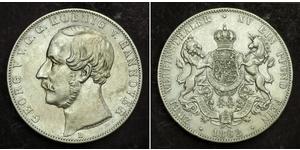 2 Thaler Regno di Hannover (1814 - 1866) Argento Giorgio V di Hannover (1819 - 1878)