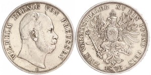 2 Thaler Regno di Prussia (1701-1918) Argento Wilhelm I, German Emperor (1797-1888)