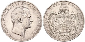 2 Thaler Regno di Prussia (1701-1918) Argento Federico Guglielmo IV di Prussia (1795 - 1861)