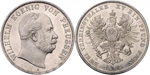 2 Thaler Regno di Prussia (1701-1918) Argento Wilhelm I, German Emperor (1797-1888)