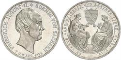 2 Thaler Regno di Sassonia (1806 - 1918) Argento Federico Augusto II di Sassonia