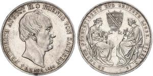 2 Thaler Regno di Sassonia (1806 - 1918) Argento Federico Augusto II di Sassonia