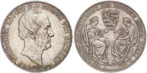 2 Thaler Regno di Sassonia (1806 - 1918) Argento Federico Augusto II di Sassonia