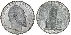 2 Thaler Regno di Württemberg (1806-1918) Argento Carlo di Württemberg