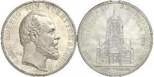 2 Thaler Regno di Württemberg (1806-1918) Argento Carlo di Württemberg