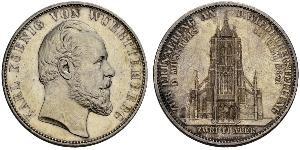 2 Thaler Regno di Württemberg (1806-1918) Argento Carlo di Württemberg