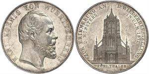 2 Thaler Regno di Württemberg (1806-1918) Argento Carlo di Württemberg