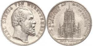 2 Thaler Regno di Württemberg (1806-1918) Argento Carlo di Württemberg