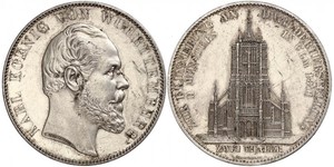 2 Thaler Regno di Württemberg (1806-1918) Argento Carlo di Württemberg