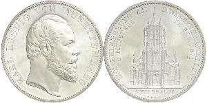 2 Thaler Regno di Württemberg (1806-1918) Argento Carlo di Württemberg