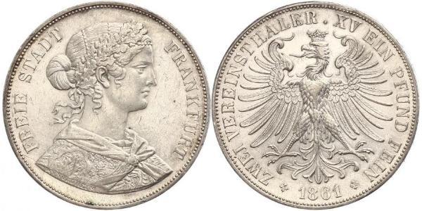 2 Thaler Stati federali della Germania Argento 