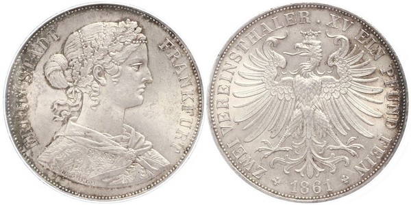 2 Thaler Stati federali della Germania Argento 