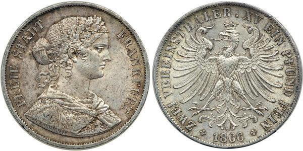 2 Thaler Stati federali della Germania Argento 