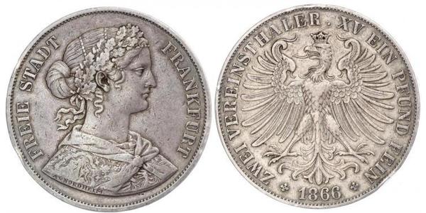 2 Thaler Stati federali della Germania Argento 