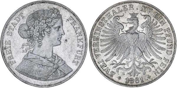 2 Thaler Stati federali della Germania Argento 