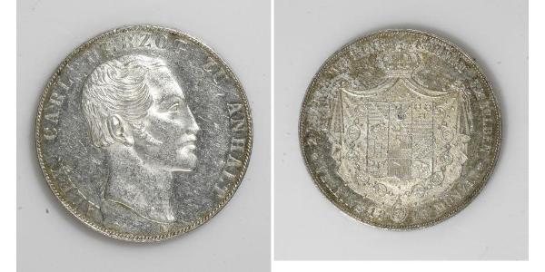 2 Thaler Anhalt-Bernburg (1603 - 1863) Plata Alexander Karl, Duke of Anhalt-Bernburg (1805 – 1863)