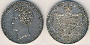 2 Thaler Anhalt-Dessau (1603 -1863) Plata Leopoldo IV de Anhalt (1794 – 1871)