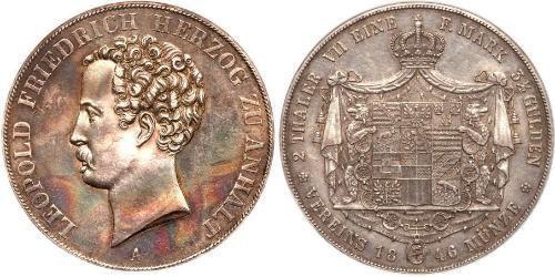 2 Thaler Anhalt-Dessau (1603 -1863) Plata Leopoldo IV de Anhalt (1794 – 1871)