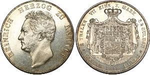 2 Thaler Anhalt-Köthen (1603 -1853) Plata Henry, Duke of Anhalt-Köthen (1778 –1847)