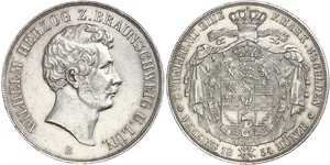 2 Thaler Ducado de Brunswick (1815 - 1918) Plata Guillermo de Brunswick