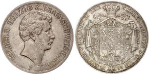 2 Thaler Ducado de Brunswick (1815 - 1918) Plata Guillermo de Brunswick