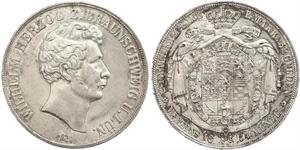 2 Thaler Ducado de Brunswick (1815 - 1918) Plata Guillermo de Brunswick