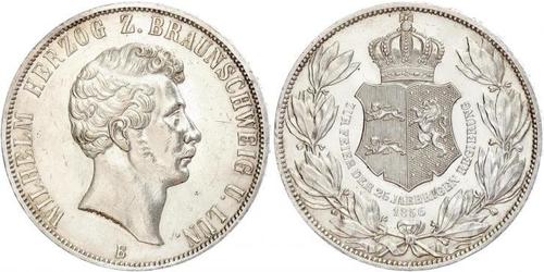 2 Thaler Ducado de Brunswick (1815 - 1918) Plata Guillermo de Brunswick